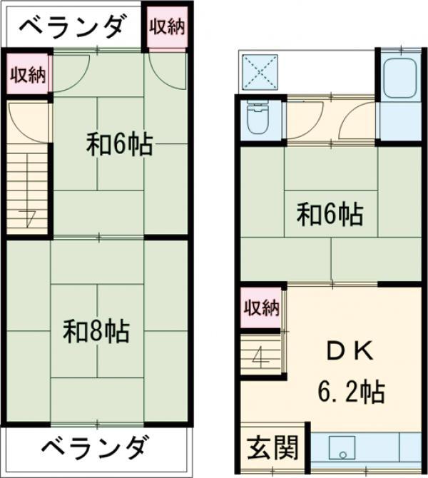 京都市烏丸線 北大路駅 徒歩32分 2階建 築57年