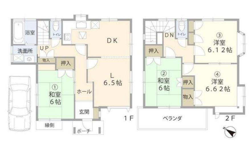 高崎線 北本駅 徒歩36分 2階建 築37年(4LDK)の間取り写真
