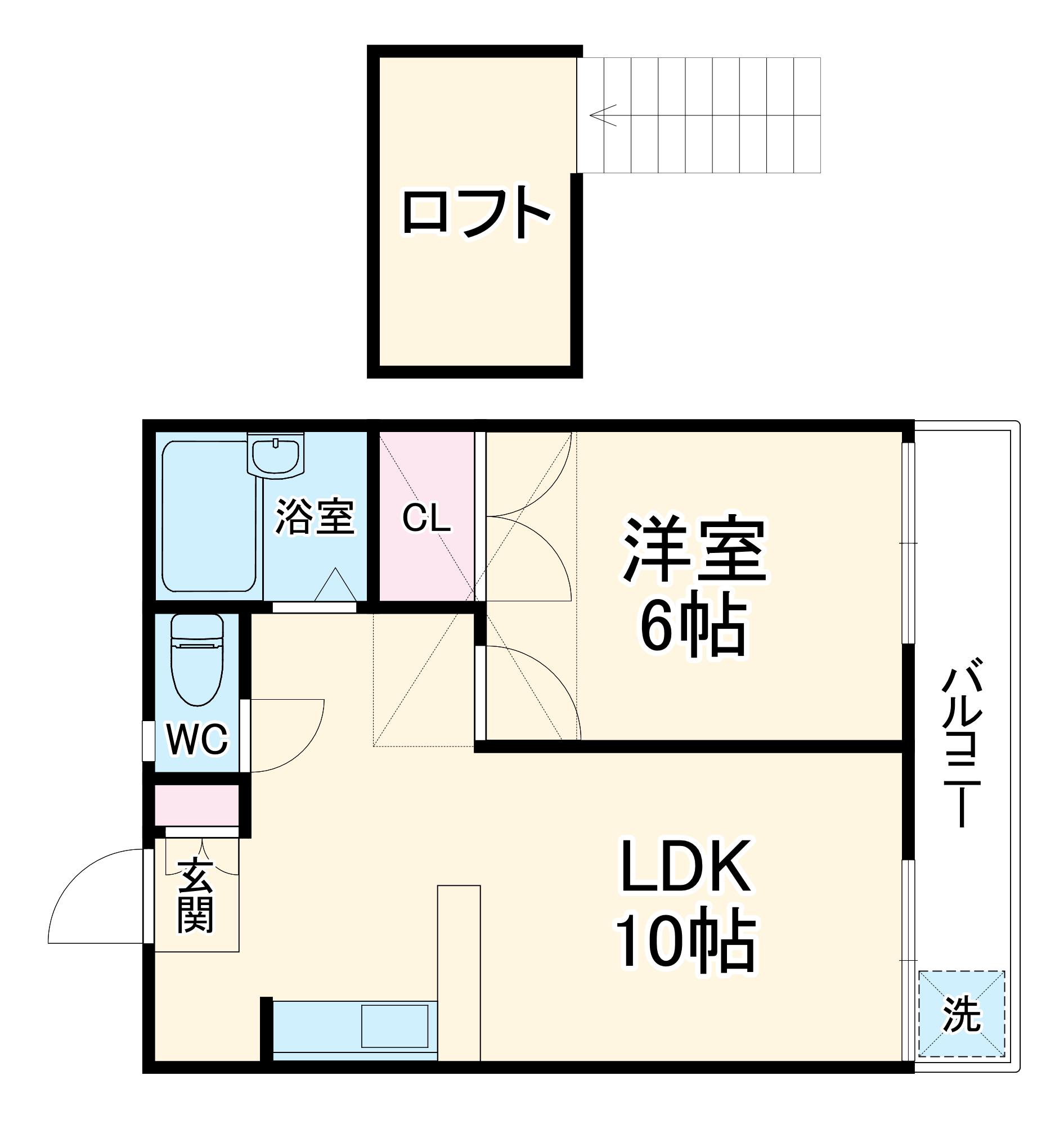 レオパレス蘇我第8(1LDK/2階)の間取り写真
