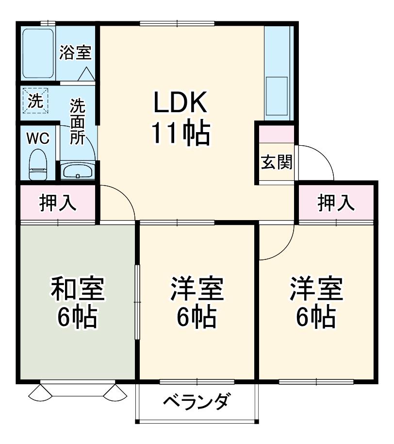 アルビオンレジデンス二宮シーサイド(3LDK/2階)の間取り写真