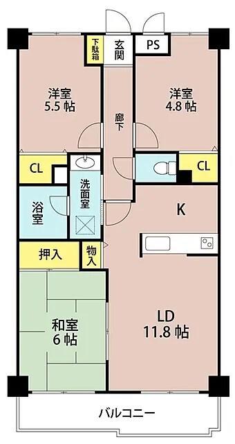 アメージング・エステート(3LDK/1階)の間取り写真