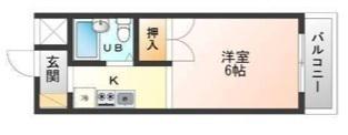 洛西みやびビル(1K/5階)の間取り写真