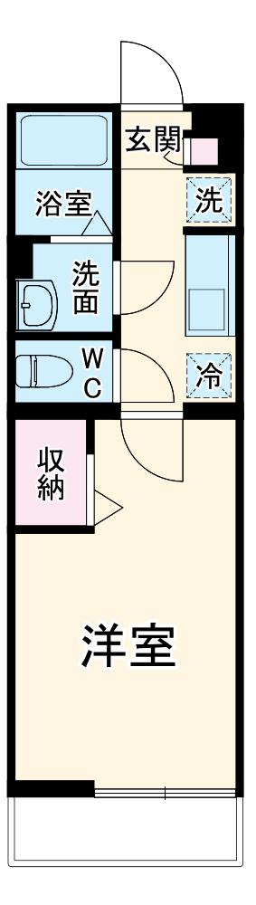 リブリ・柳町(1K/1階)の間取り写真