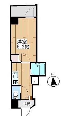ジーヒルズ中町(1K/5階)の間取り写真