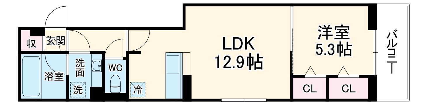 コニフェールⅡ(1LDK/2階)の間取り写真