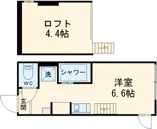 ロマンシング(ワンルーム/2階)の間取り写真
