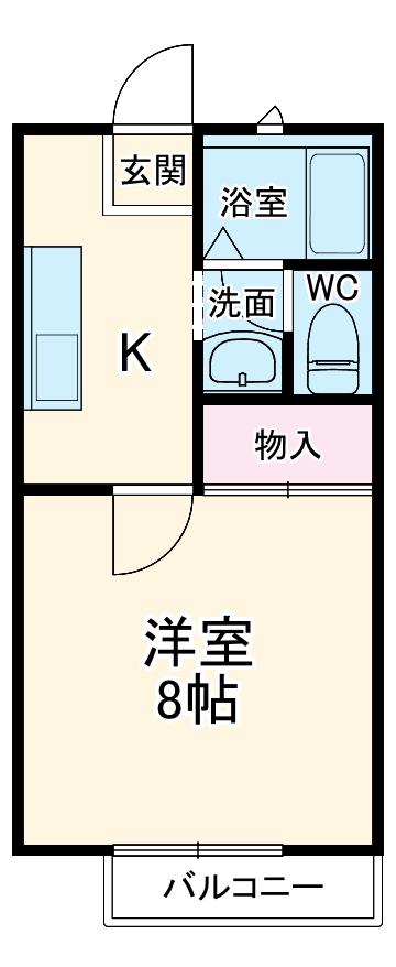 サンヒルズ桜台(1K/1階)の間取り写真