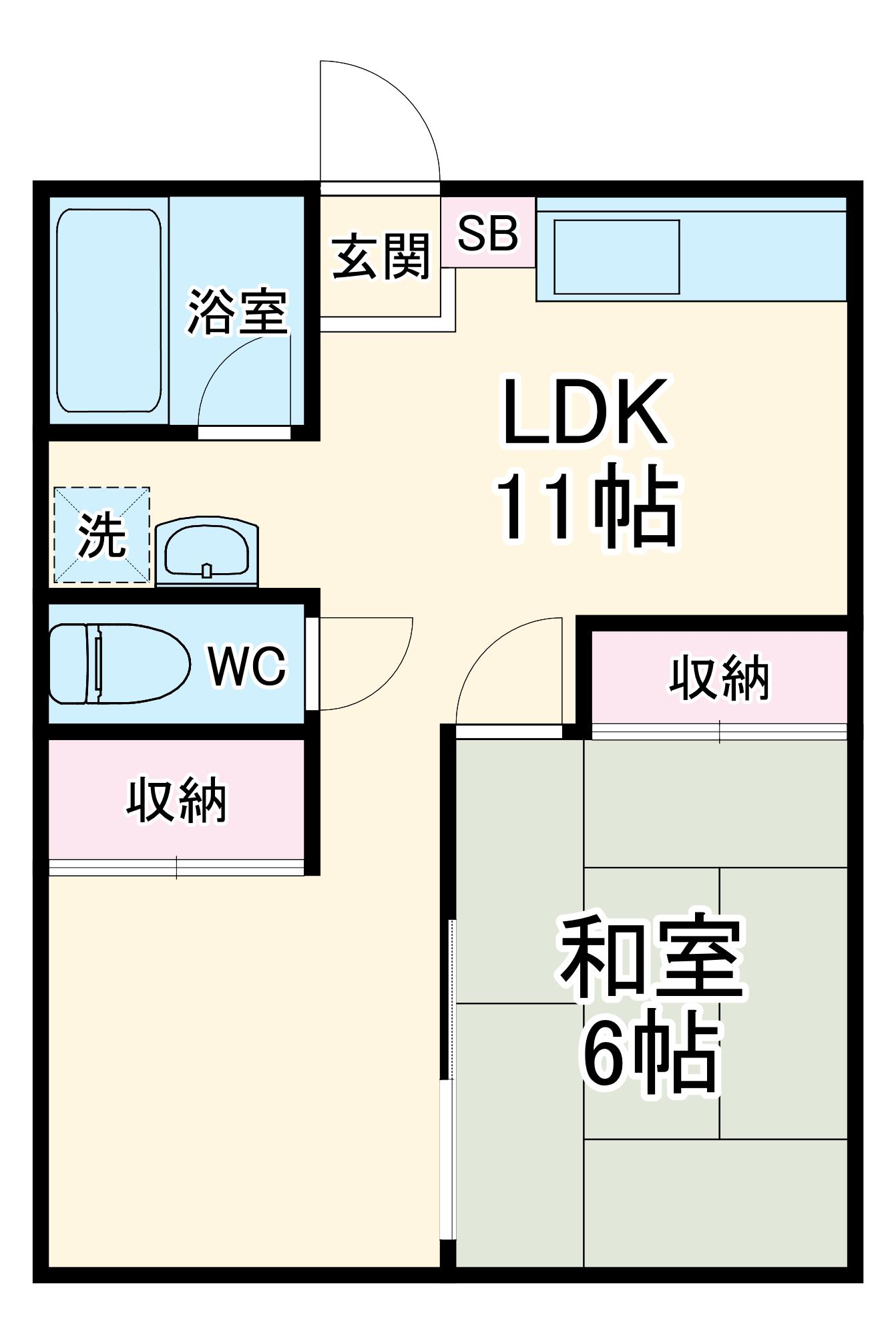 小川コーポ(1LDK/1階)の間取り写真