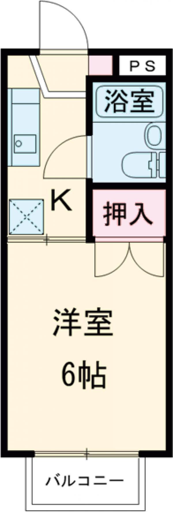シネラリアA棟(1K/1階)の間取り写真
