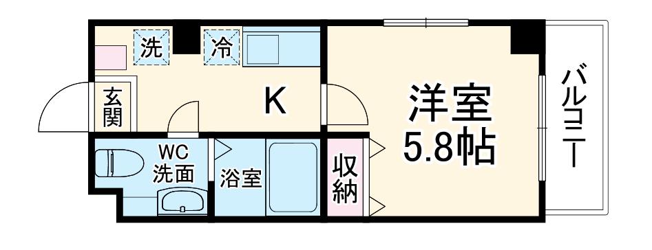 POD CREST 1(1K/3階)の間取り写真