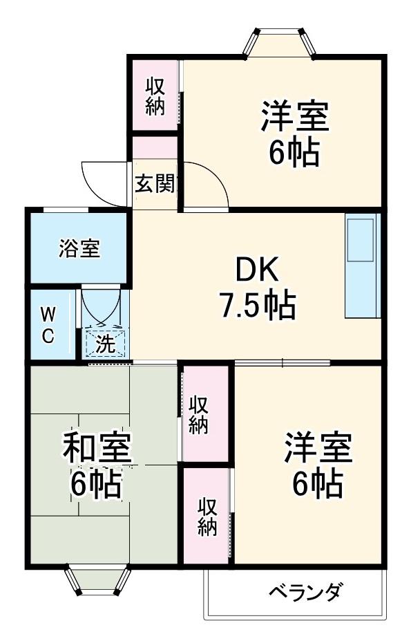 エンパイヤ大野(3DK/2階)の間取り写真