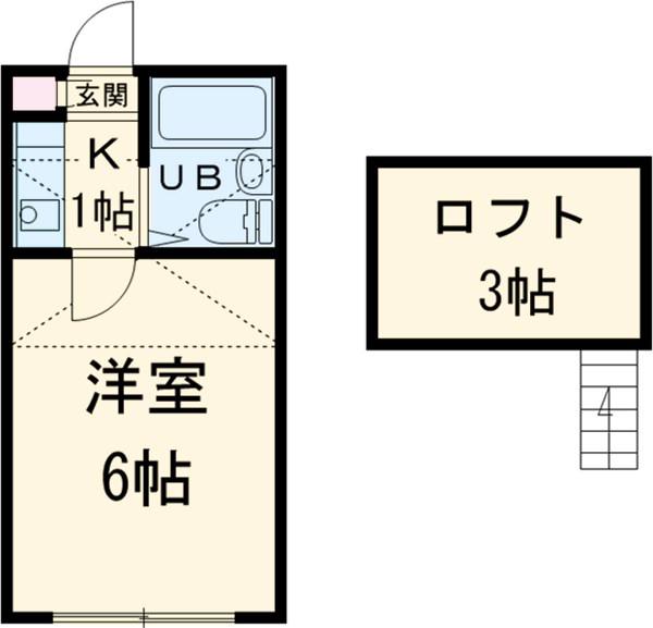 プレステージ平塚(1K/1階)の間取り写真