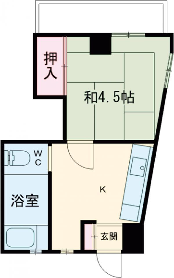 佐野ビル(1DK/3階)の間取り写真