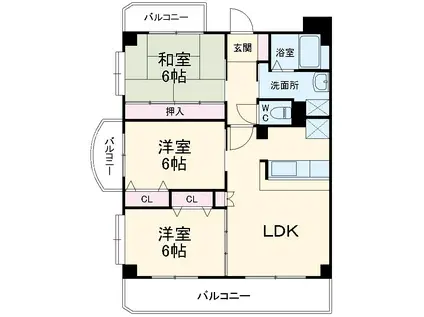 ポロニア(3LDK/3階)の間取り写真