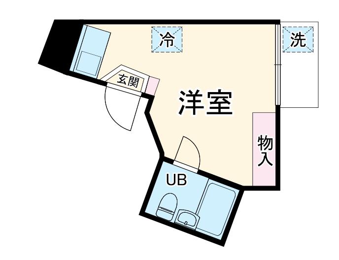 エクセル天王町(ワンルーム/2階)の間取り写真