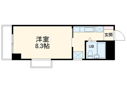 シャンベール湘南(1K/3階)の間取り写真