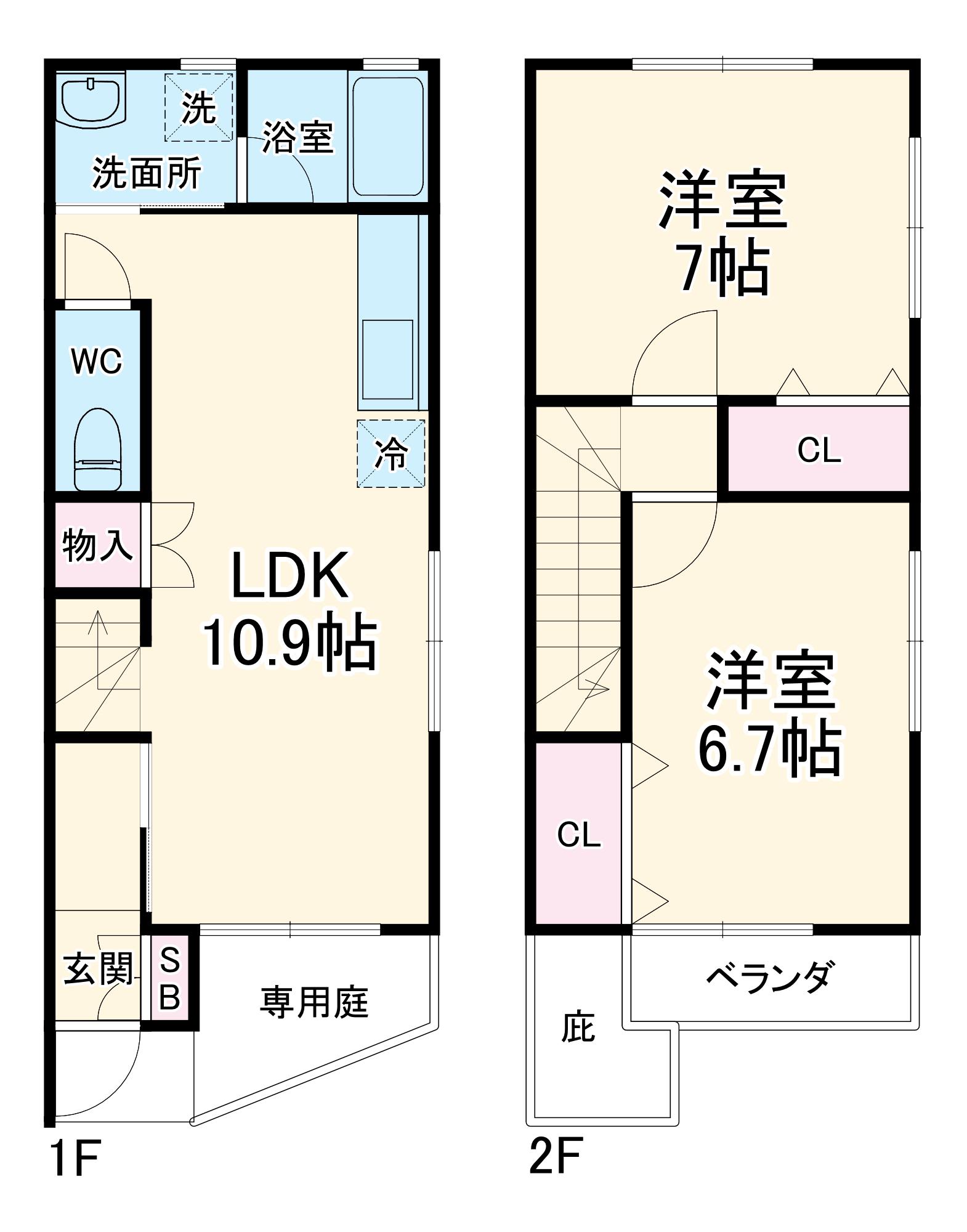 アプト東明(2LDK)の間取り写真