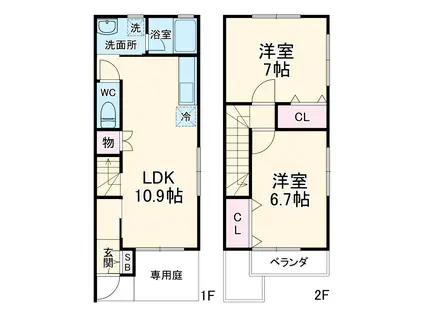 アプト東明(2LDK)の間取り写真