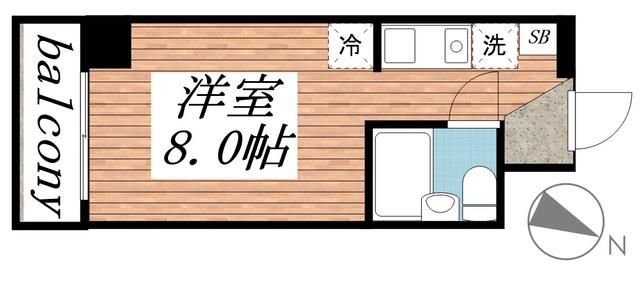 パレスハイツ津田沼(ワンルーム/3階)の間取り写真