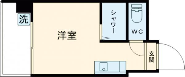 河屋ビル(ワンルーム/4階)の間取り写真