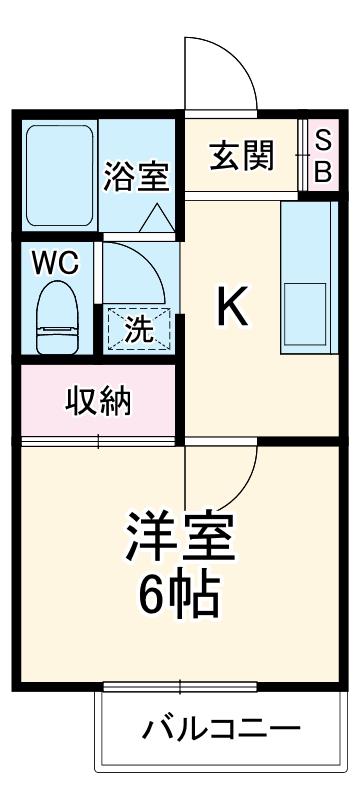 メゾン石原Ⅰ(1K/2階)の間取り写真