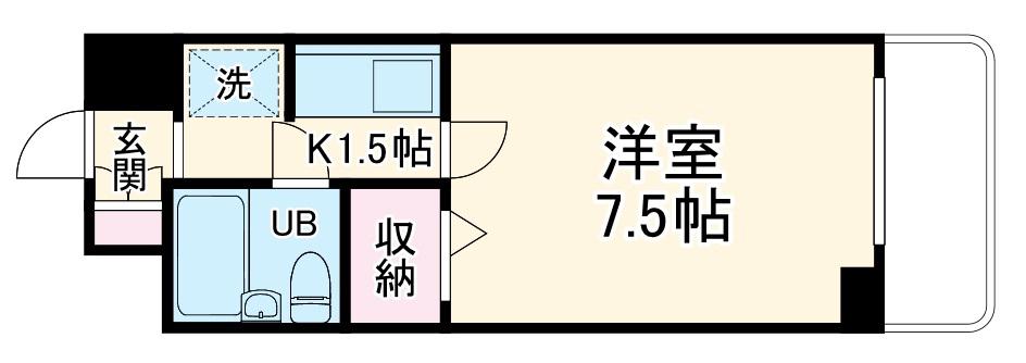 横浜平沼ダイカンプラザ二号館(1K/6階)の間取り写真