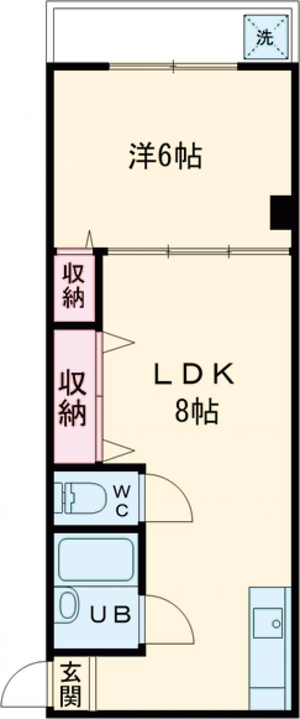 草津コーポ(1LDK/2階)の間取り写真