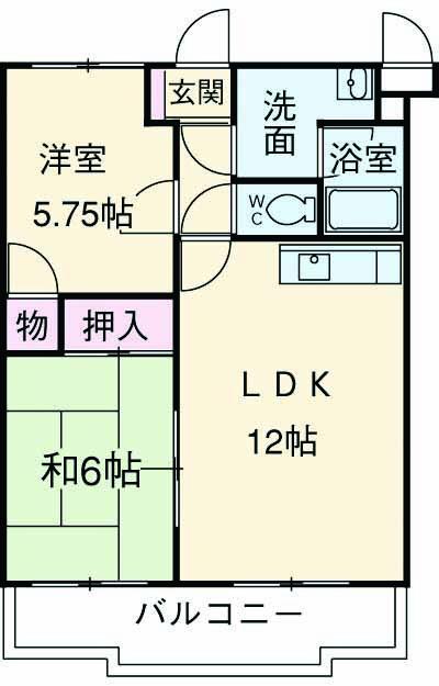 コンフォール富士(2LDK/1階)の間取り写真