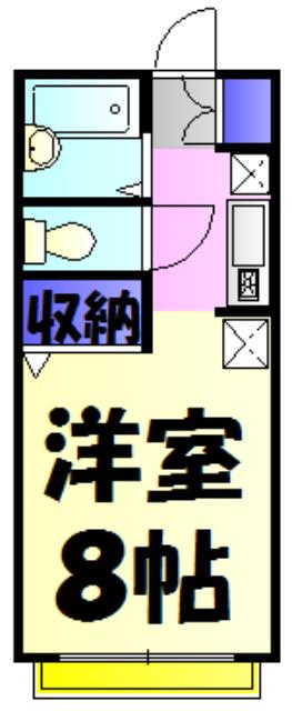 グリシーヌ藤崎Ⅱ(1K/1階)の間取り写真