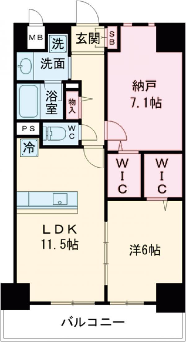 グラン クレイエル 両国(1SLDK/6階)の間取り写真