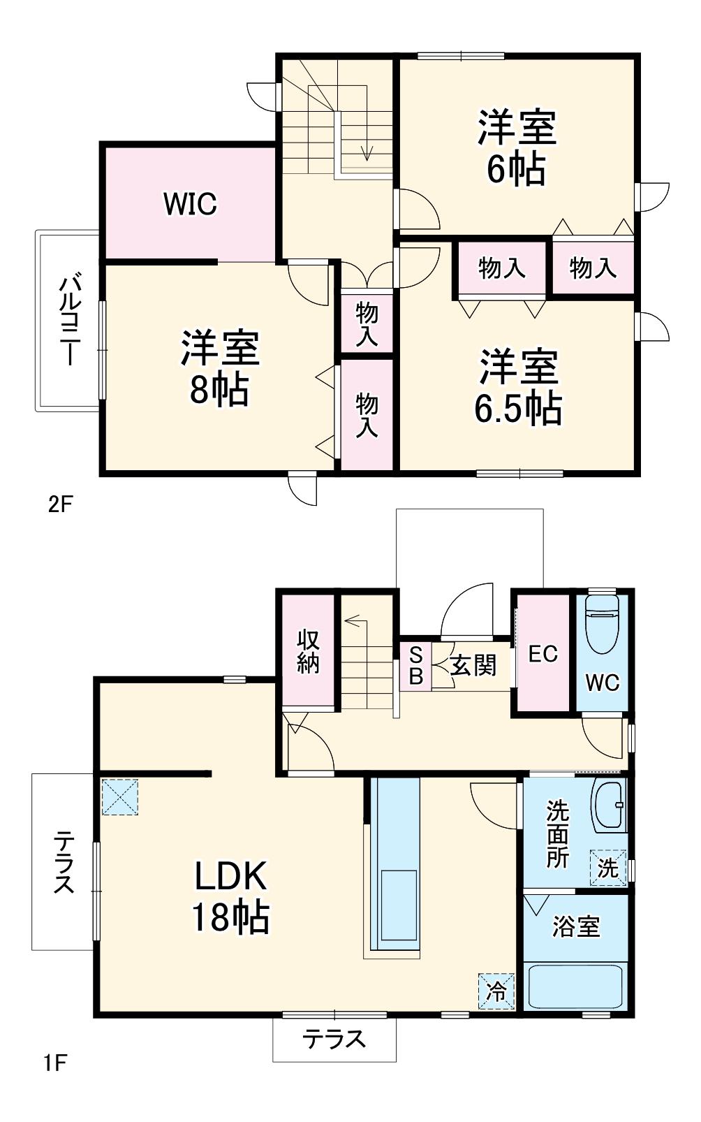 小田急電鉄江ノ島線 本鵠沼駅 徒歩7分 2階建 築8年(3LDK)の間取り写真