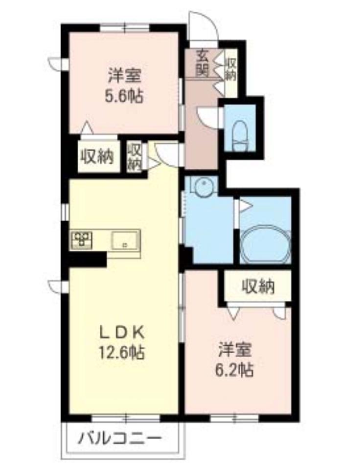 エスペランサⅡ(2LDK/1階)の間取り写真