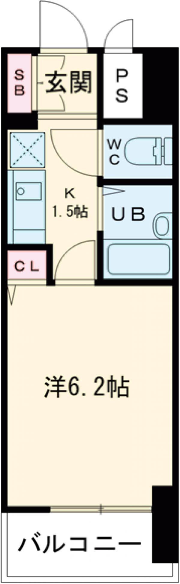 コアパレス常葉6(1K/1階)の間取り写真