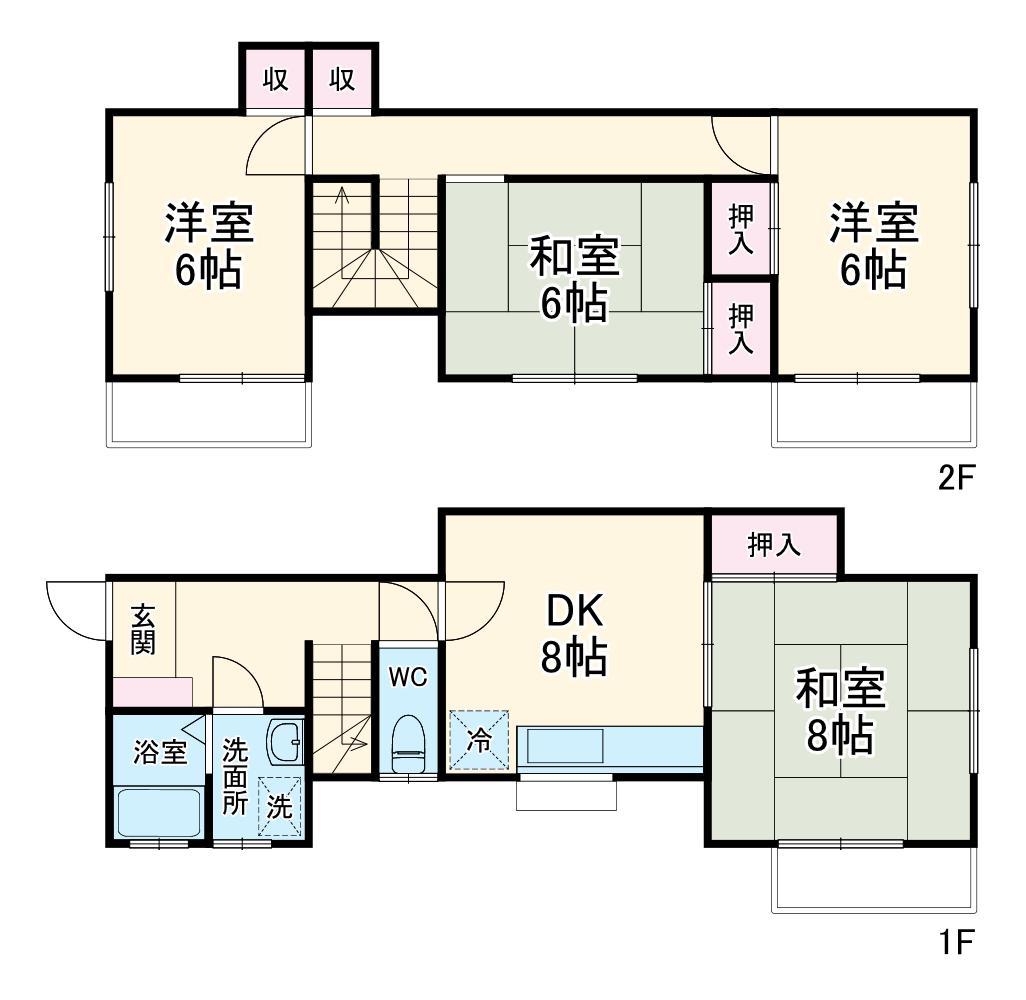 石井テラスⅡ(4DK)の間取り写真