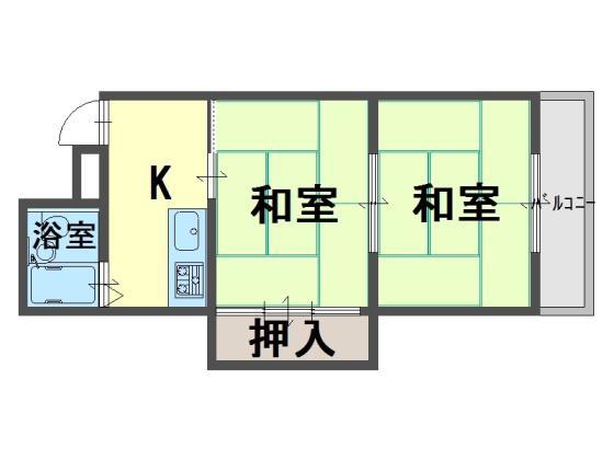 栄和マンション春木Ⅰ(2K/3階)の間取り写真