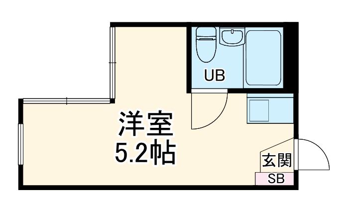 TOP一ノ割第1(1K/2階)の間取り写真