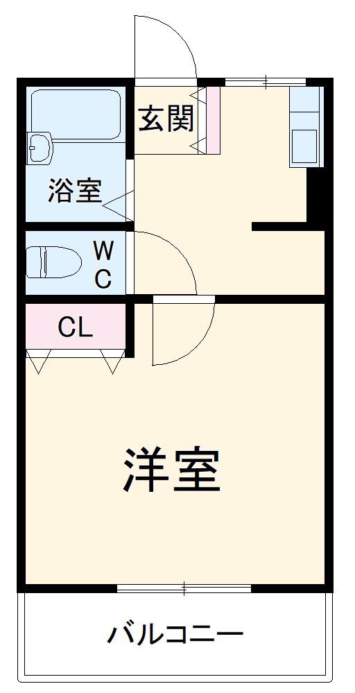 ANNEX平和が丘(1K/2階)の間取り写真