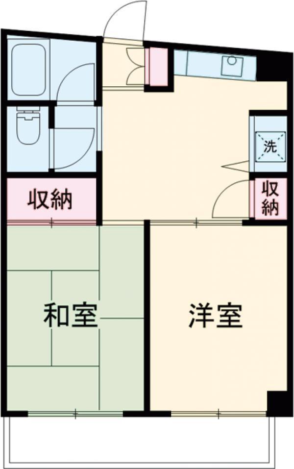 クレセントマンション富士見台(2DK/1階)の間取り写真