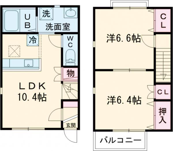 ファミーユ(2LDK)の間取り写真