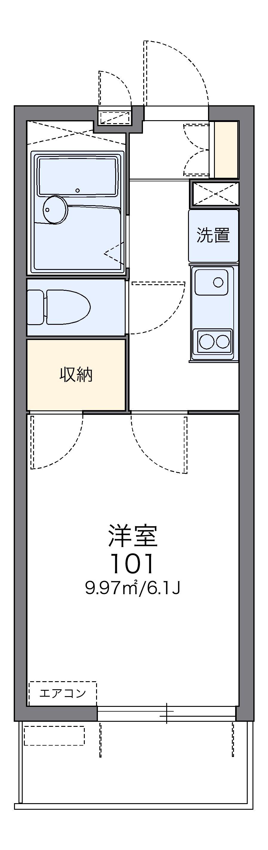 レオパレスNEXTⅡ(1K/2階)の間取り写真