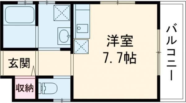 西ノ京円町アパート(ワンルーム/1階)の間取り写真
