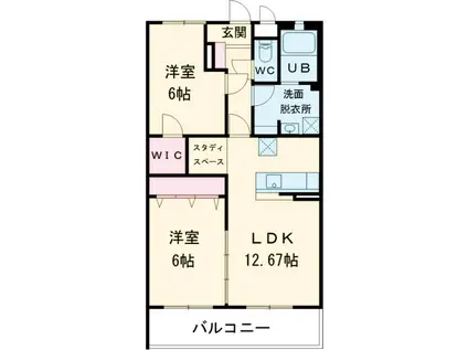 GAIKU宮前(2LDK/3階)の間取り写真