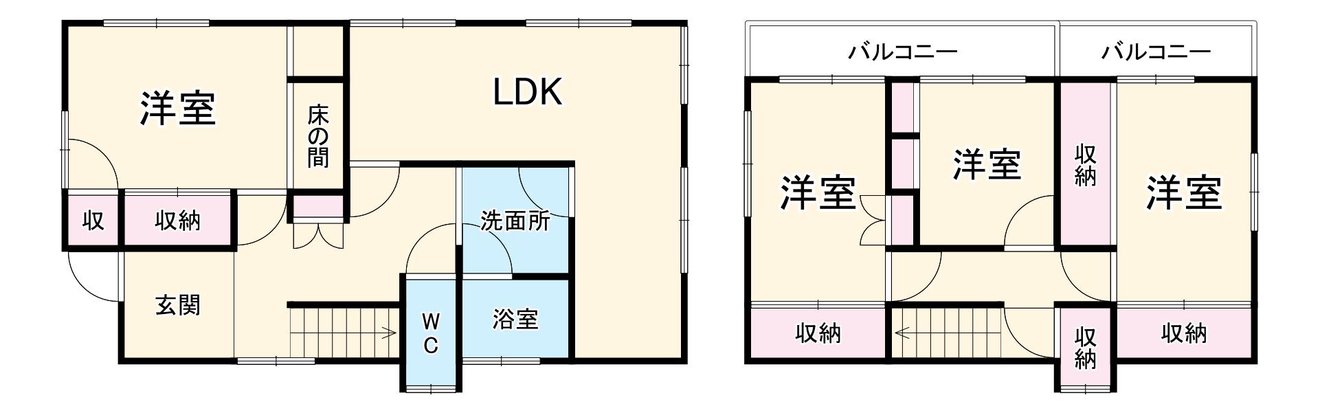 東武鉄道野田線 江戸川台駅 徒歩18分 2階建 築53年(4LDK)の間取り写真