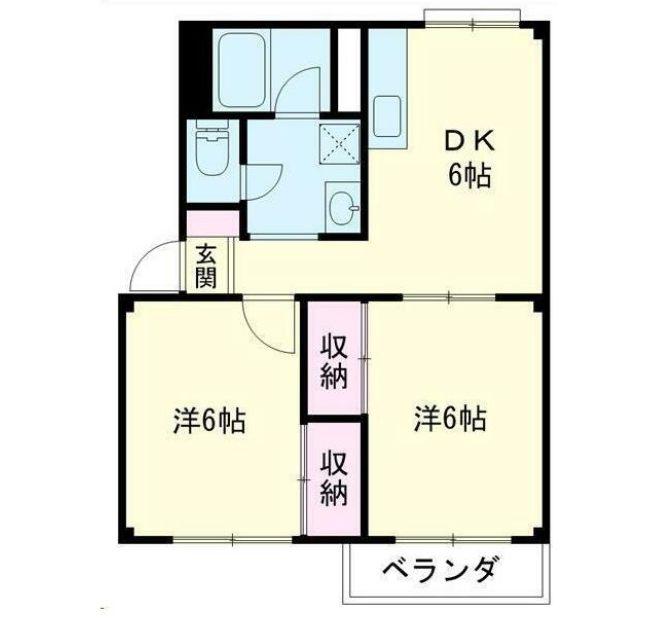 エステートピア北中(2DK/1階)の間取り写真