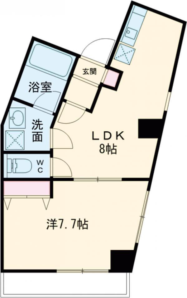 田中ビル(1LDK/2階)の間取り写真