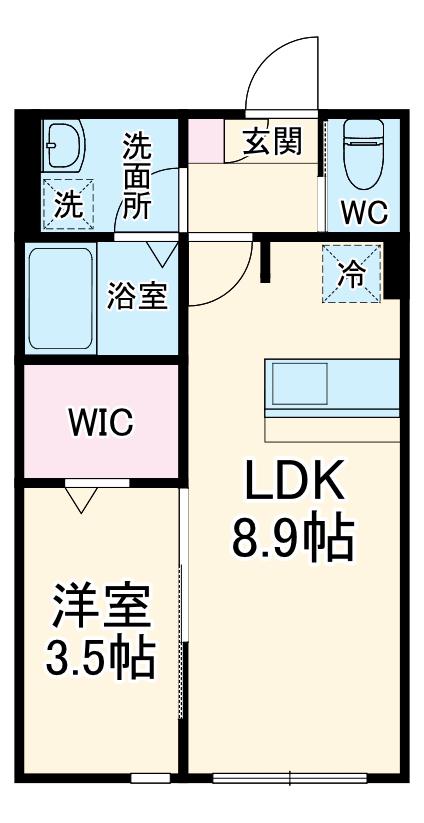 リスグラシュー(1LDK/1階)の間取り写真