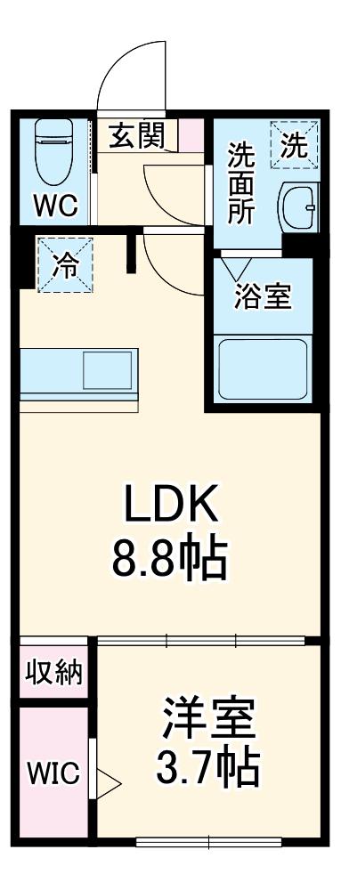リスグラシュー(1LDK/1階)の間取り写真