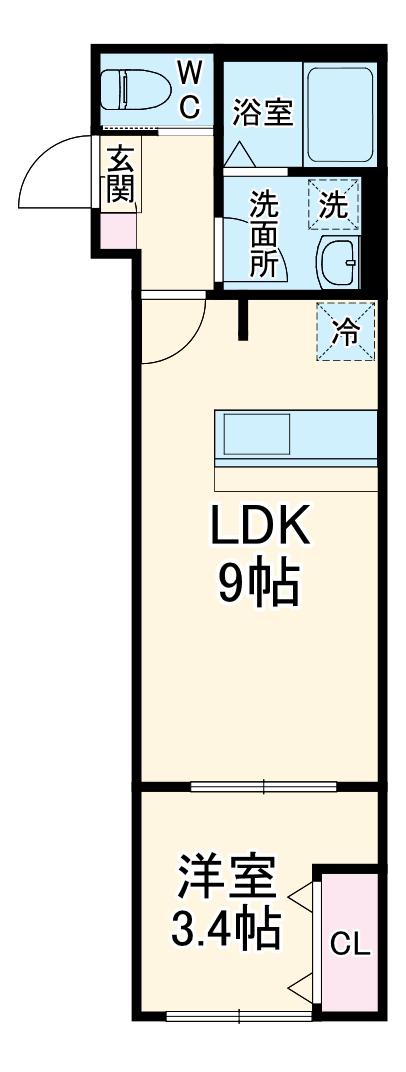 リスグラシュー(1LDK/1階)の間取り写真