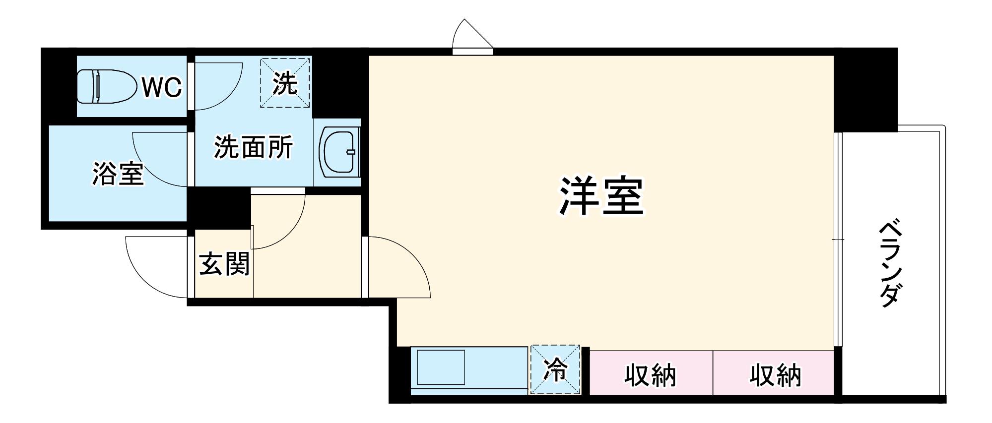 パンタシアⅡ(ワンルーム/9階)の間取り写真
