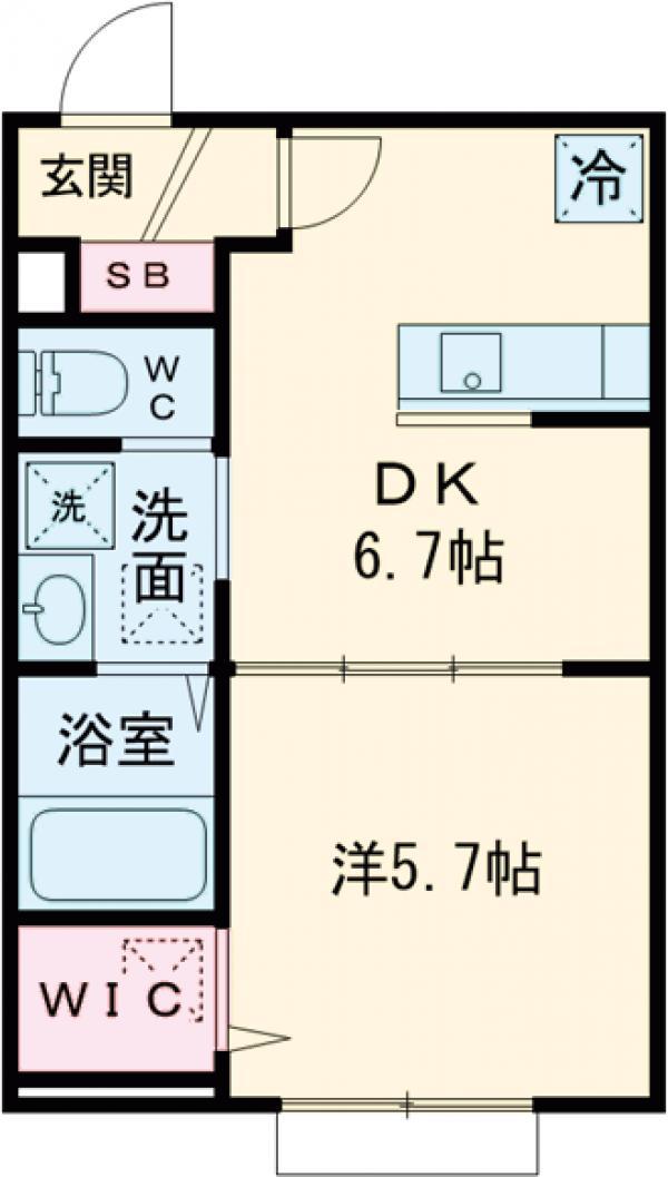 リーブルコート東小岩(1DK/1階)の間取り写真